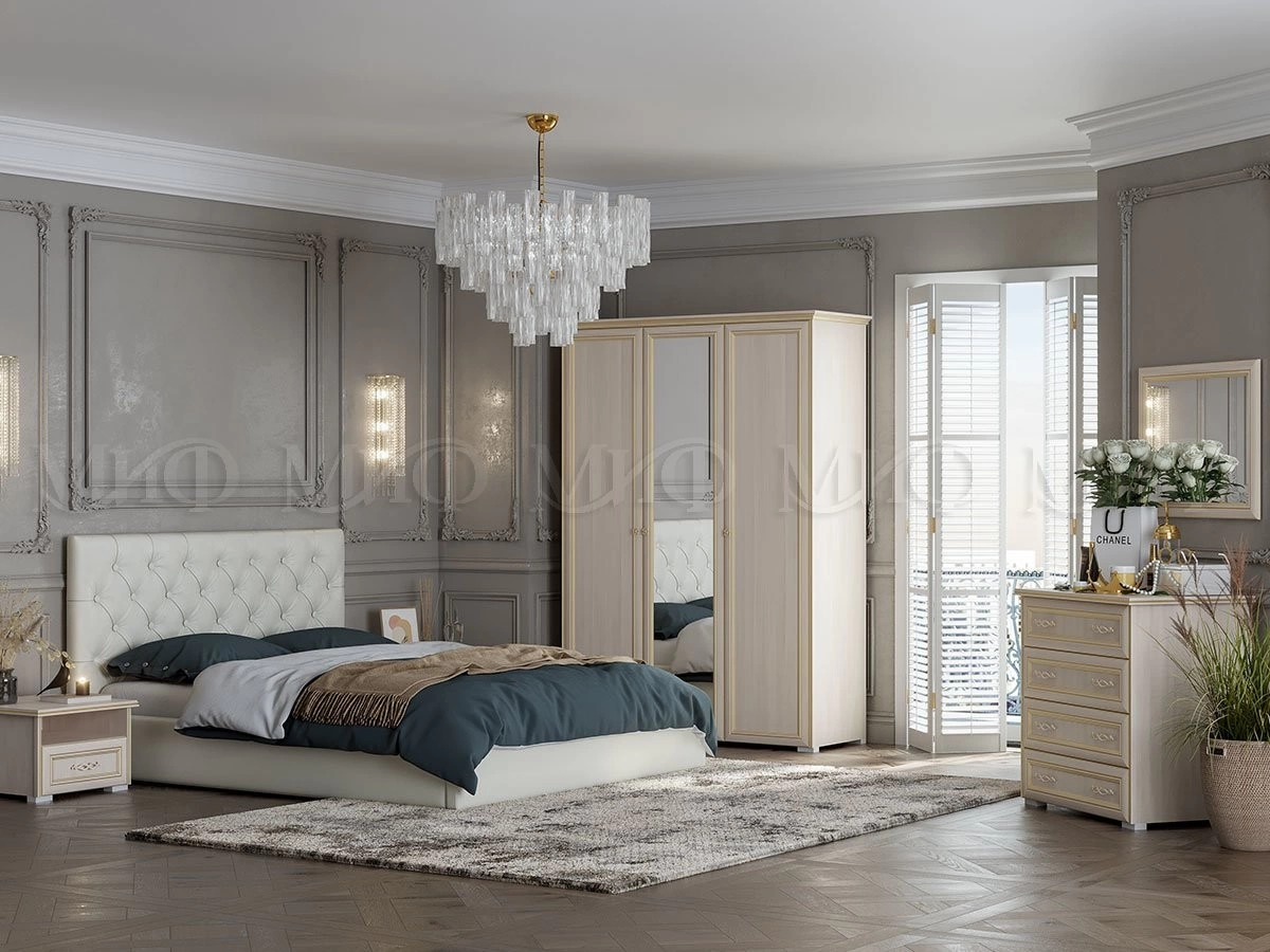 Спальный Гарнитур Памела №2 МДФ/Сандал Светлый