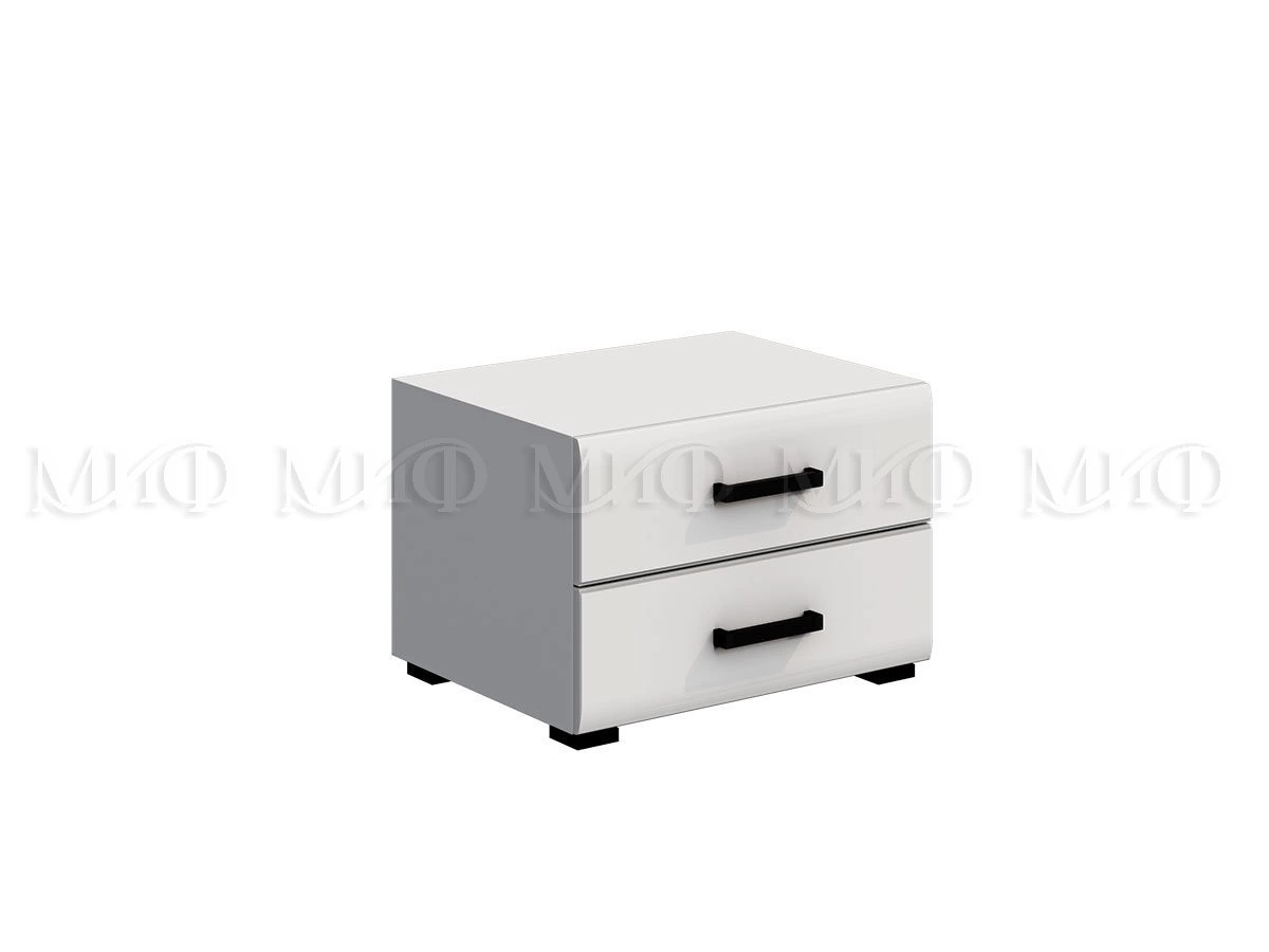 Тумба Прикроватная Ницца New - 2 шт МДФ Белый Глянец (Ш-400 х В-410 х Г-430 мм)