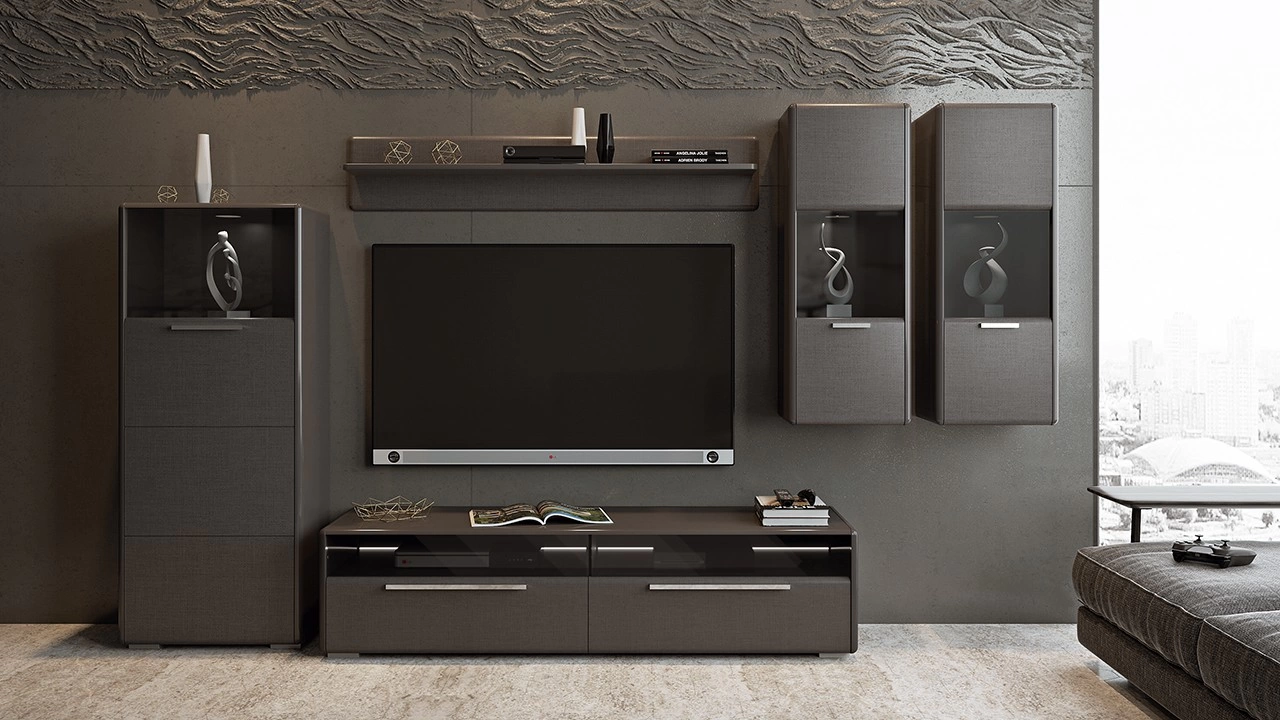 Гостиная «Наоми» №2 Разные Цвета/Ш-2740 × В-1623 × Г-440 мм