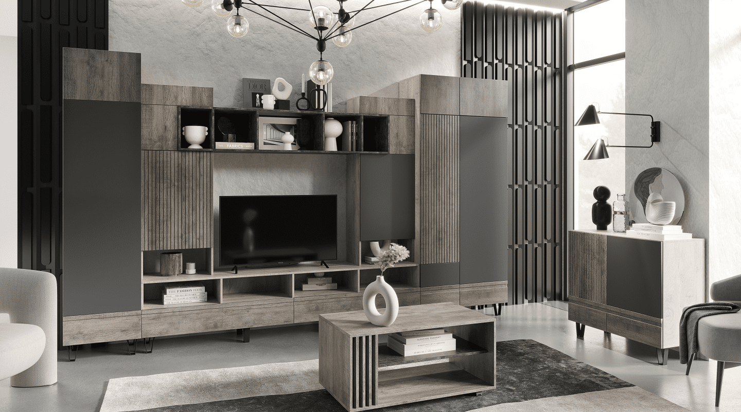 Гостиная Ноктюрн-28 №2 МДФ (Ширина 900 х Глубина 450 мм х Высота 500 мм)