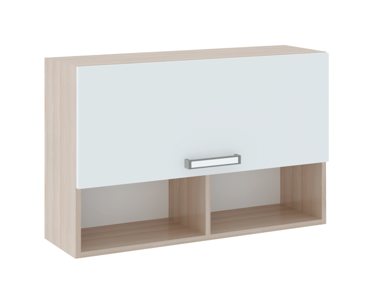 Полка навесная "Волкер" М 11 (Ш-830 х Г-234 х В-528 мм)/Ясень Шимо Светлый/Белый