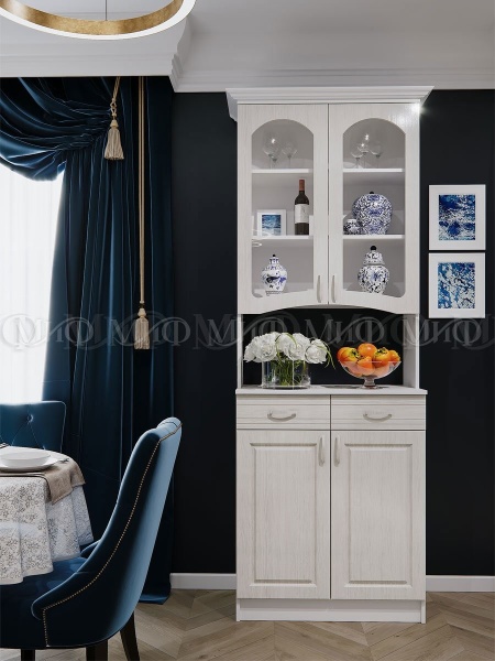 Буфет Кармен 2-х Створчатый МДФ (Ш-800 x Г-430 х В-2250 мм)/Разные Цвета