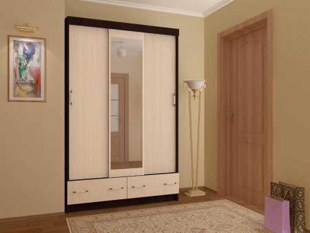 Шкаф-Купе №2 Венге/Белфорт (Ш-1300 × В-2220 × Г-540 мм)