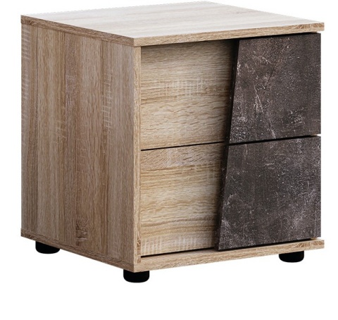 Тумба Прикроватная Санремо Дуб Сонома Светлый/Ателье Темное (Ш-450 х В-475 х Г-415 мм)