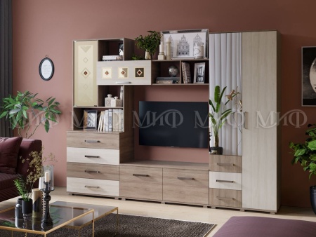 Гостиная Бостон №2 (Ш-2800 мм x В-2120 мм x Г-470 мм)/Разные Цвета