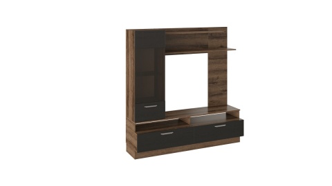 Гостиная Инфи Черный/Дуб Монастырский (Ш-2634 x В-1927 x Г-452 мм)