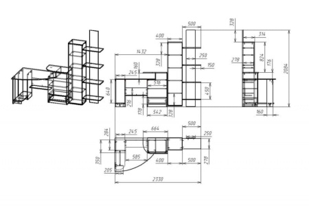 Компьютерный стол "Мебелайн-6" (системный блок справа)