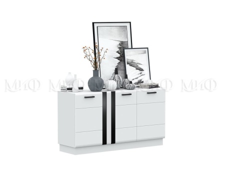 Комод Манифик МДФ (Ш-1000 x В-814 x Г-442 мм) Белый/Белый Глянец