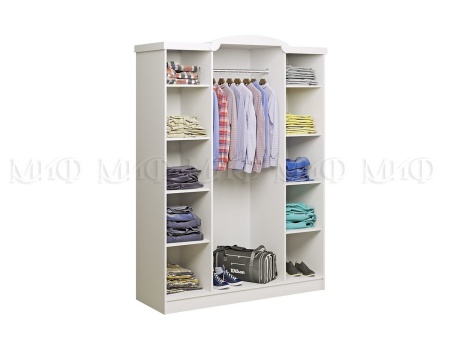 Шкаф 3-х Створчатый Герда Белый/Белый Глянец Ш-1350хВ-2016хГ-540 мм