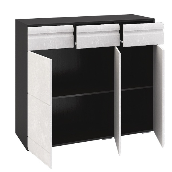 Гостиная Бостон-1/3 Венге/Бетон Белый (Гостиная Ш-3116+1516 + Шкаф-1500 мм x В-2000 мм x Г-450 мм)