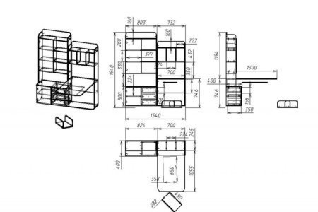 Компьютерный стол "Мебелайн-20" (тумба слева)