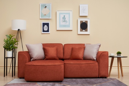 Диван угловой еврокнижка Имир MODOOL оранжевый