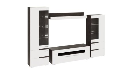 Гостиная «Фьюжн №1» Белый Глянец/Венге Линум