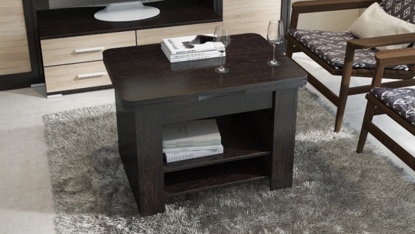 Журнальный Столик Тип 5 Трансформер Венге Цаво/Ш-600 × Г-800 × В-560 мм