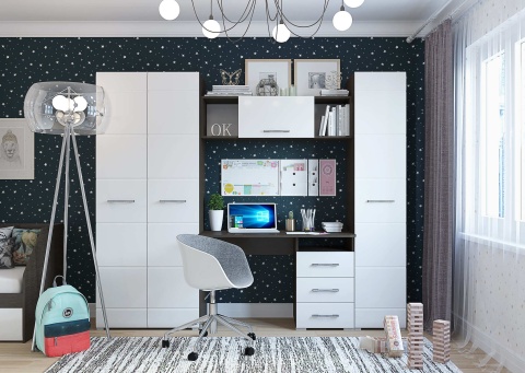 Детский Гарнитур "Ницца" №1 МДФ (Ш-2400 х В-2000 х Г-446 мм)/Разные Цвета