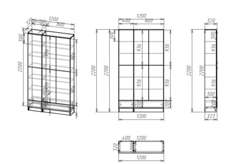 Книжный шкаф Мебелайн-27