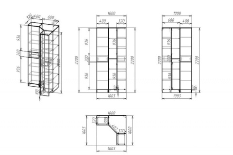 Книжный шкаф Мебелайн-22