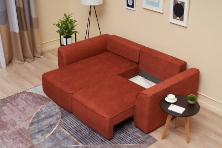 Диван угловой еврокнижка Имир MODOOL оранжевый