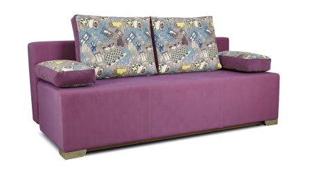 Диван «Дерби» (Maserati 18 (велюр) фиолетовый, подушка Urban (велюр) Filin)/Д-1940х Ш-860х В-760мм