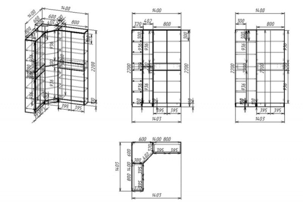 Книжный шкаф Мебелайн-29