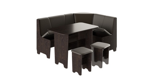 Кухонный уголок «Техас исп.1» Дуб Венге/Экокожа Коричневая