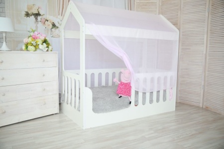 Кровать Сказка (Домик) Белая/Спальное Место 800 х 1600 мм