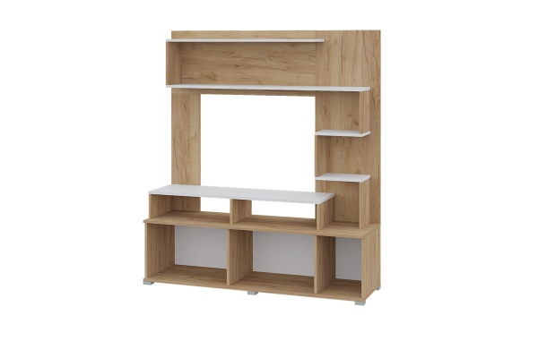 Гостиная Ника (Ш-1550 х В-1380 х Г-406 мм) Крафт Золотой/Белый