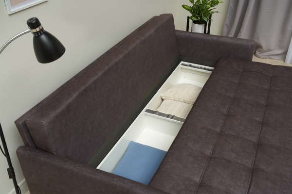 Диван еврокнижка Рон Loft серо-коричневый