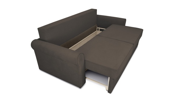 Диван «Синди» (Miami 04 (рогожка), темно-коричневый)/Д-2400х Ш-1140х В-860мм