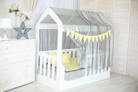 Кровать Сказка (Домик) Белая/Спальное Место 800 х 1600 мм