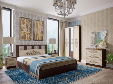 Тумба Прикроватная Жаклин  Венге/Белфорт - 2 шт(Ш-350 х В-416 х Г-380 мм)