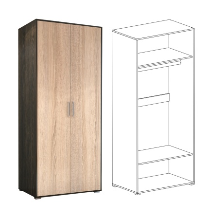 Гостиная Орхидея Кантерберри \Сонома (Ш-2150 х В-2054 х Г-542 мм)