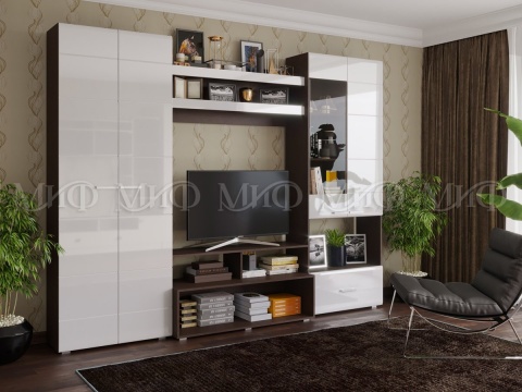 Гостиная Ницца МДФ (Ш-2800 мм x В-2170 мм x Г-426 мм)/Разные Цвета