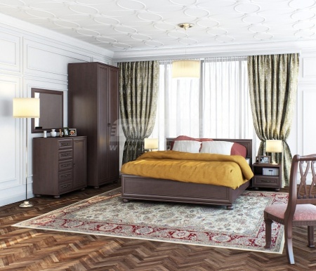 Верди спальня (шкаф 2х дв + кровать + комод + зеркало+тумбы 2шт)