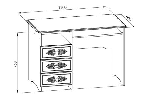Компьютерный стол "Ассоль" АС-241К (универсальный)