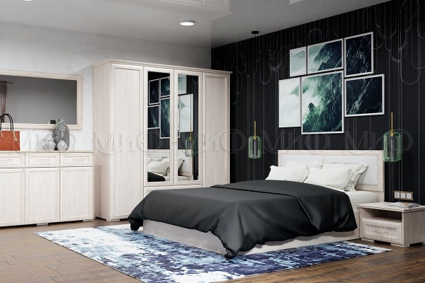 Спальный Гарнитур Памела №1 МДФ/Сандал Светлый