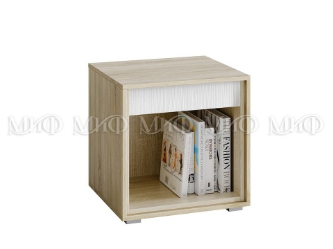 Тумба Прикроватная Формула МДФ - 2 шт Сонома/Белый Глянец (Ш-500 мм x В-506 мм x Г-464 мм)