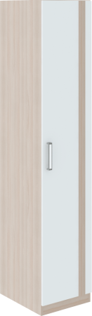 Шкаф-пенал "Волкер" М 3 (Ш-400 х Г-515 х В-2000 мм)/Ясень Шимо Светлый + Белый