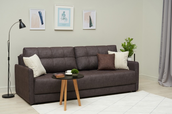 Диван еврокнижка Рон Loft серо-коричневый