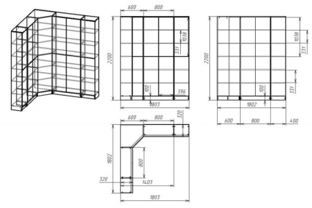 Книжный шкаф Мебелайн-16