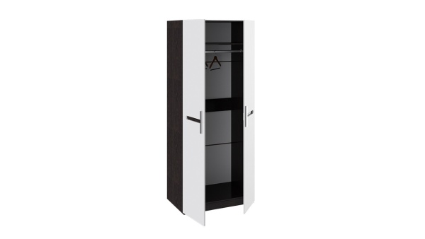 Шкаф для одежды с 2-мя дверями «Фьюжн» Белый Глянец/Венге Линум (Ш-895 мм x В-2181 мм x Г-583 мм)