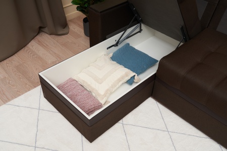 Диван угловой дельфин Миранда коричневый