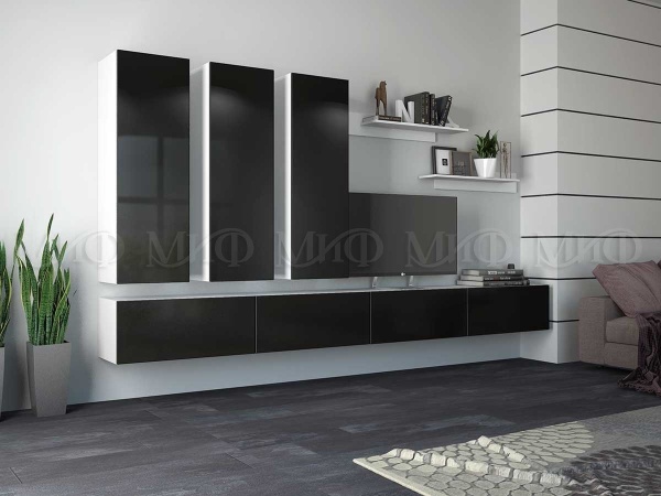 Гостиная Фаворит МДФ №3 (Ш-3200 x В-2170 x Г-458 мм)/Разные Цвета