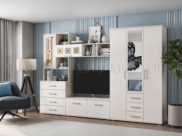 Гостиная Бостон Сандал Светлый (Ш-3200 мм x В-2120 мм x Г-470 мм)