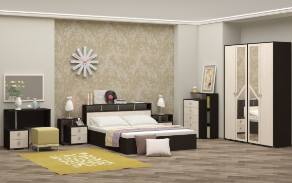 Спальный Гарнитур Каролина-2 Венге/Ясень Шимо Светлый