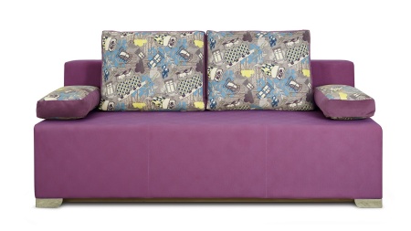 Диван «Дерби» (Maserati 18 (велюр) фиолетовый, подушка Urban (велюр) Filin)/Д-1940х Ш-860х В-760мм