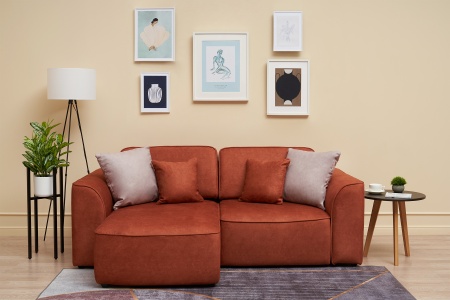 Диван угловой еврокнижка Имир MODOOL оранжевый