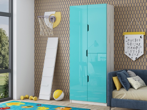 Шкаф №1 Юнга-15 (Ш-900 x В-2200 x Г-400 мм)/Разные Цвета