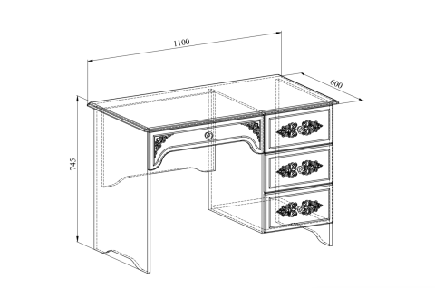 Письменный стол "Ассоль" АС-6 (правый)