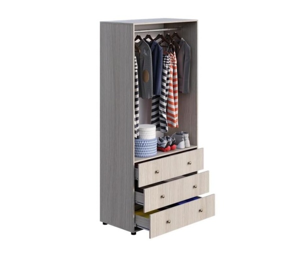 Шкаф Двухстворчатый Комбинированный Мийа-3 ШК-007/Разные Цвета (Ш-973 х В-2078 х Г-519 мм)